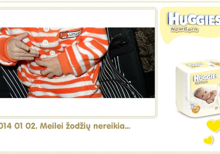 Hubertas auga kartu su Huggies ® Newborn: 13 gyvenimo diena