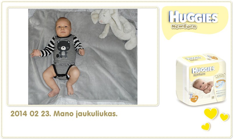 Hubertas auga kartu su Huggies ® Newborn: 64 gyvenimo diena