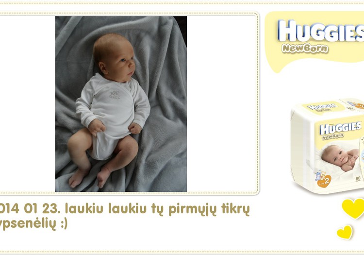 Hubertas auga kartu su Huggies ® Newborn: 35 gyvenimo diena