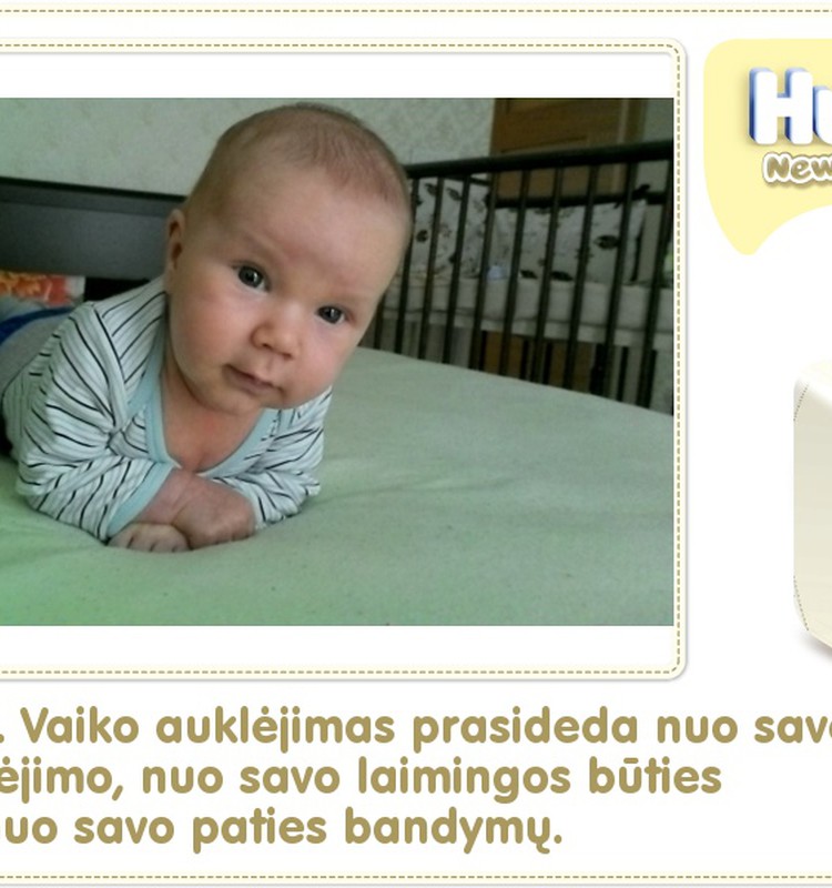 Hubertas auga kartu su Huggies ® Newborn: 77 gyvenimo diena