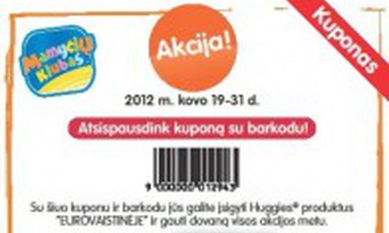 Parašyk atsiliepimą apie Huggies akciją - ir gauk Huggies dovanų krepšelį!