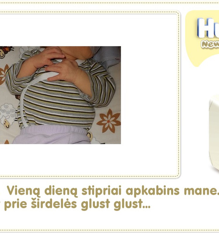 Hubertas auga kartu su Huggies ® Newborn: 15 gyvenimo diena