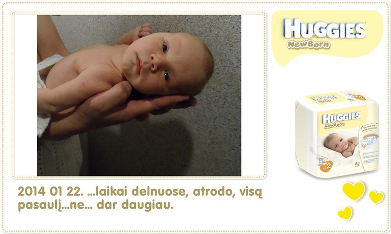 Hubertas auga kartu su Huggies ® Newborn: 33 gyvenimo diena