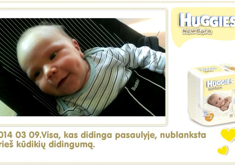 Hubertas auga kartu su Huggies ® Newborn: 78 gyvenimo diena