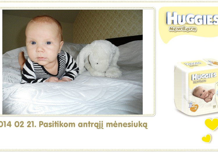 Hubertas auga kartu su Huggies ® Newborn: 62 gyvenimo diena