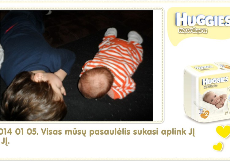 Hubertas auga kartu su Huggies ® Newborn: 17 gyvenimo diena