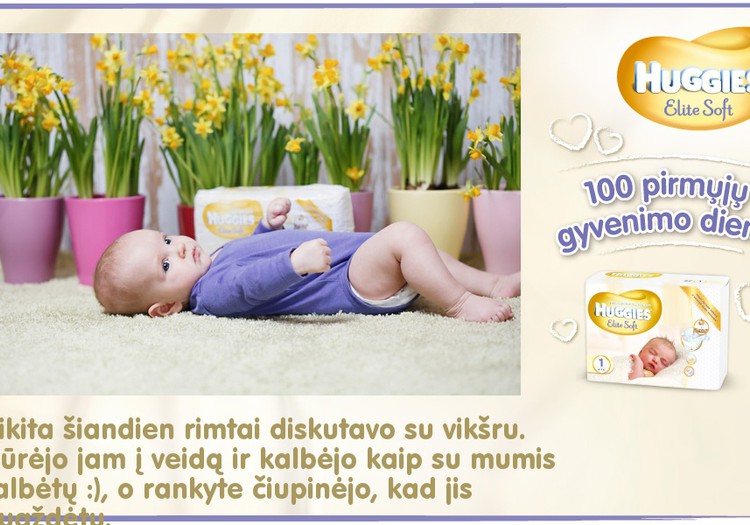 Mažylis auga kartu su Huggies® Elite Soft: 93 diena