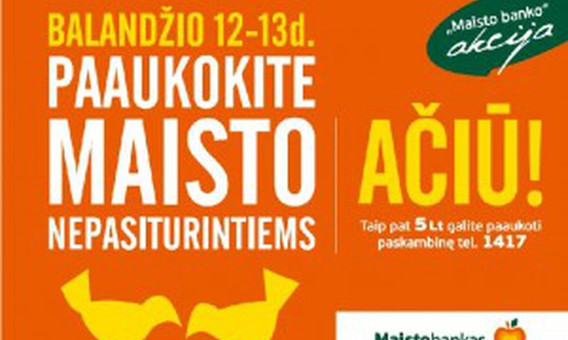 Aukoti kviečia Maisto bankas