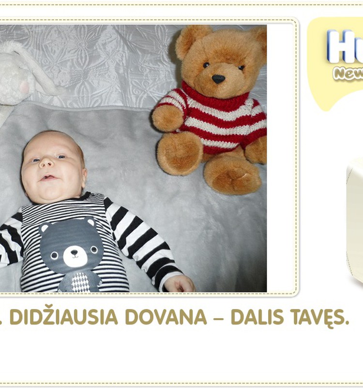 Hubertas auga kartu su Huggies ® Newborn: 72 gyvenimo diena