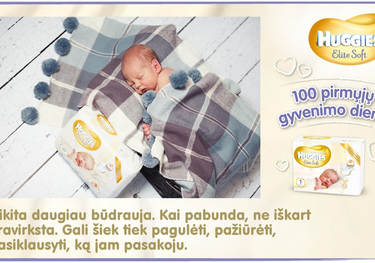 Mažylis auga kartu su Huggies® Elite Soft: 6 diena