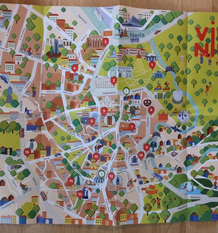 Vilniaus miesto senamiesčio užduočių žemėlapis vaikams