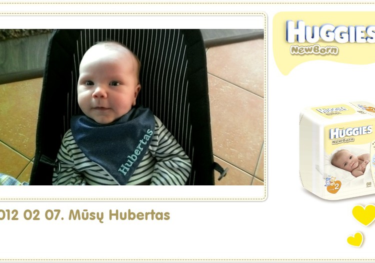 Hubertas auga kartu su Huggies ® Newborn: 48 gyvenimo diena