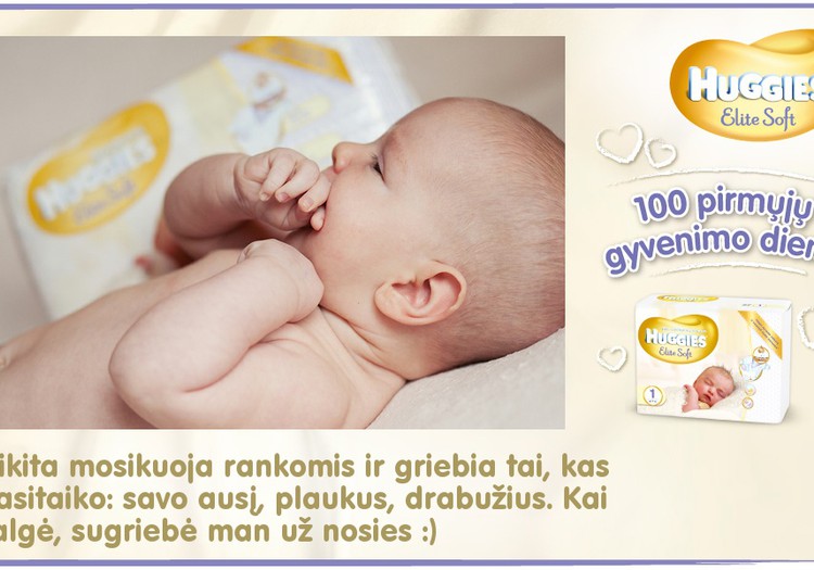 Mažylis auga kartu su Huggies® Elite Soft: 60 diena