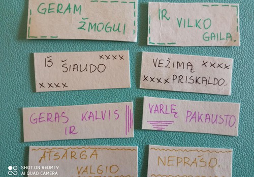 Edukacinis žaidimas ,,Patarlių loto"