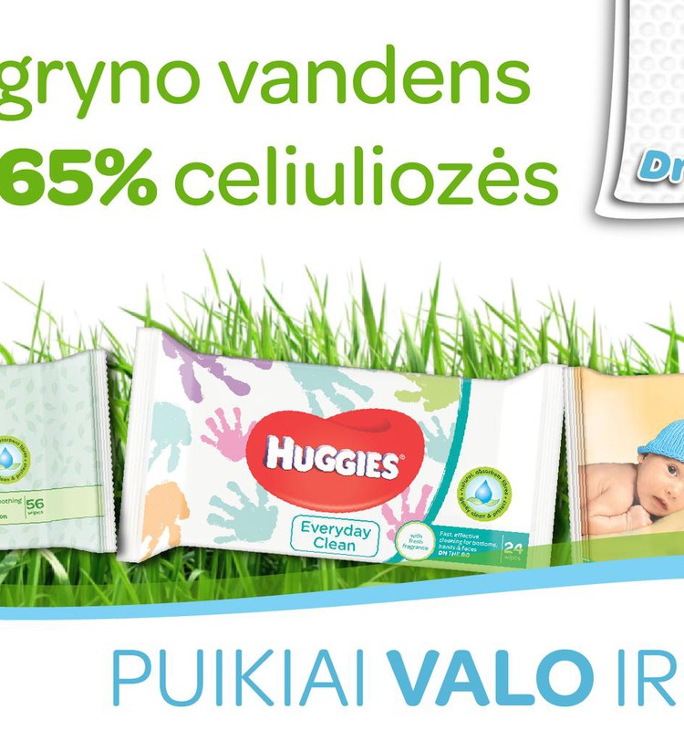 Drėgnos servetėlės Huggies® - geriausias pagalbininkas vasarą