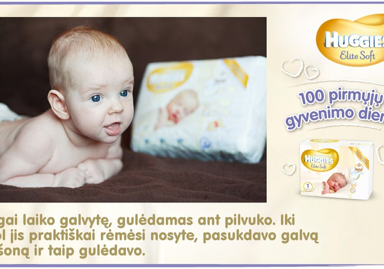 Mažylis auga kartu su Huggies® Elite Soft: 64 diena