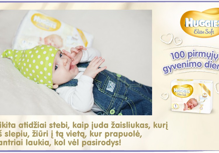 Mažylis auga kartu su Huggies® Elite Soft: 95 diena