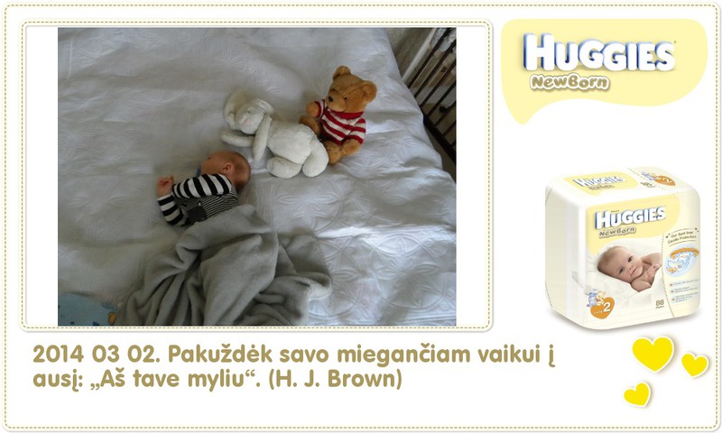 Hubertas auga kartu su Huggies ® Newborn: 71 gyvenimo diena