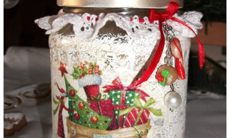 Dekupažuotas indelis  meduoliukams