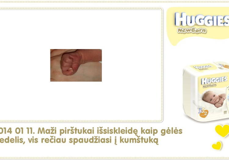 Hubertas auga kartu su Huggies ® Newborn: 23 gyvenimo diena