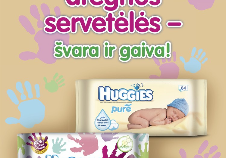 AKCIJA 2+1! Speciali Huggies drėgnų servetėlių kaina liepos 17- 30 d. parduotuvėse PRISMA