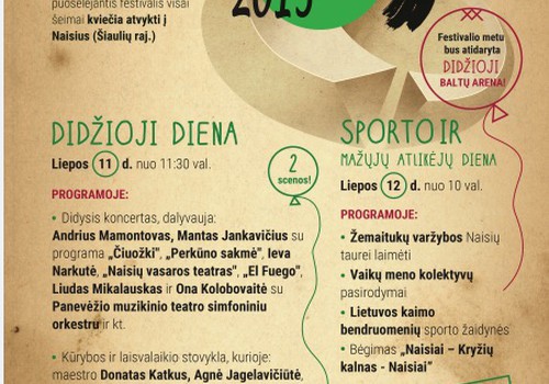 Savaitgalį - blaivus festivalis šeimoms "Naisių vasara"