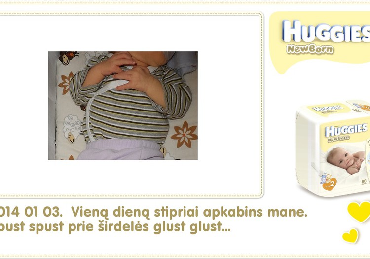 Hubertas auga kartu su Huggies ® Newborn: 15 gyvenimo diena