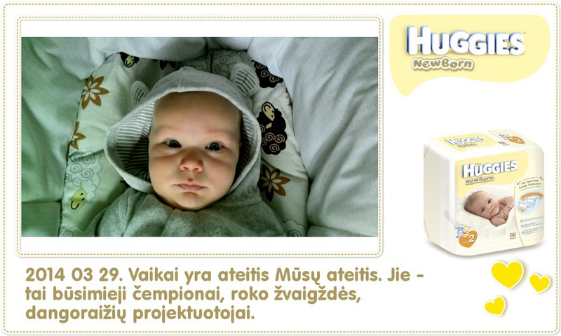 Hubertas auga kartu su Huggies ® Newborn: 98 gyvenimo diena