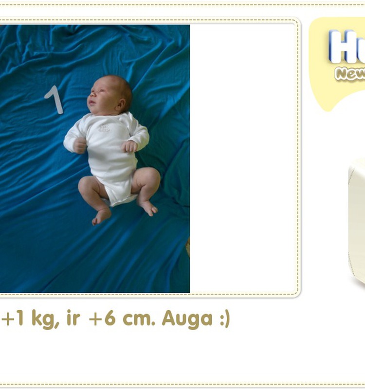 Hubertas auga kartu su Huggies ® Newborn: 32 gyvenimo diena 