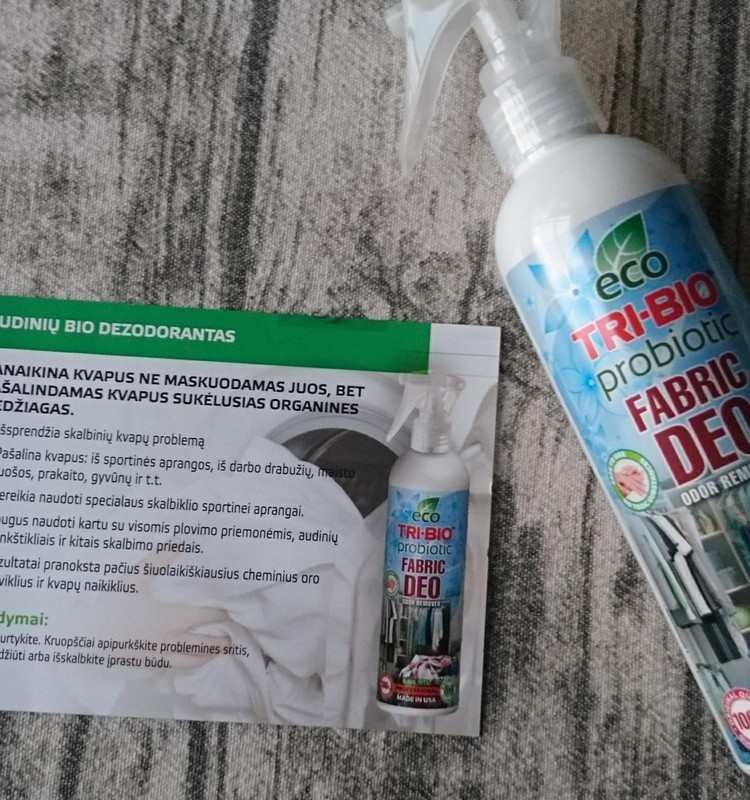 TRI-BIO gaminių apžvalga: probiotinis eko audinių dezodorantas