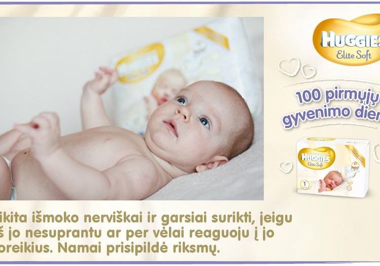 Mažylis auga kartu su Huggies® Elite Soft: 62 diena