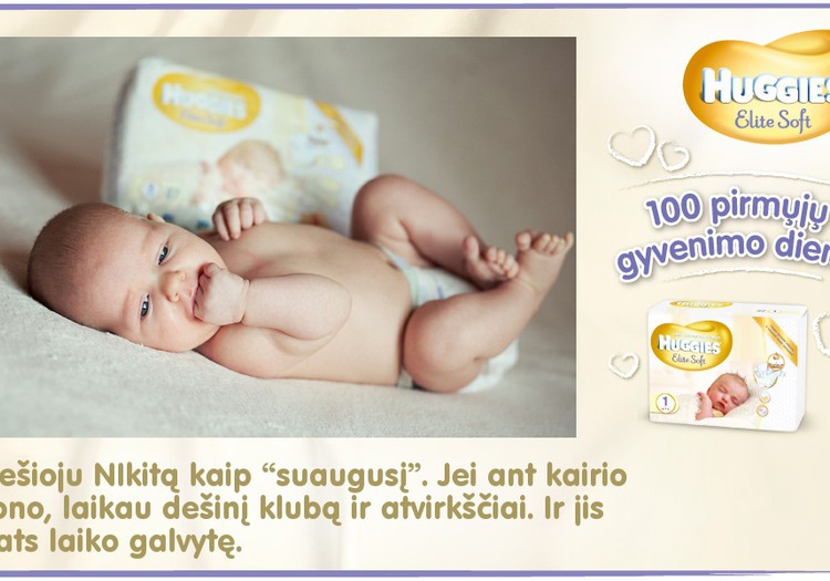 Mažylis auga kartu su Huggies® Elite Soft: 43 diena