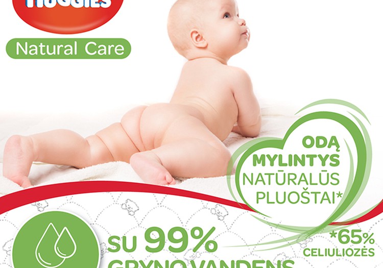 HUGGIES® Natural care - ypatingai mažylio odos priežūrai 