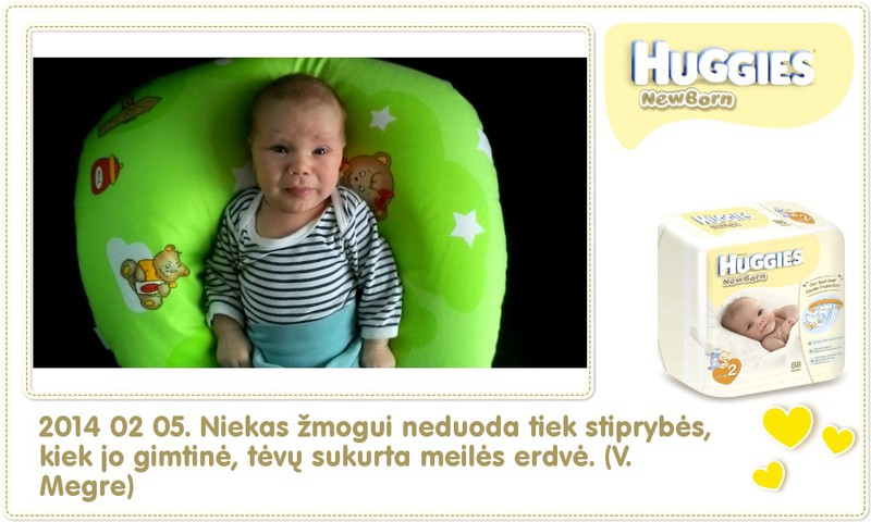 Hubertas auga kartu su Huggies ® Newborn: 46 gyvenimo diena