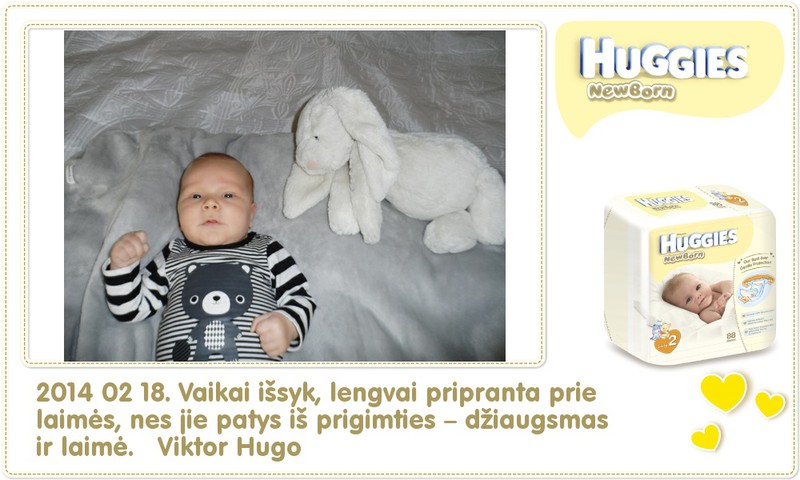 Hubertas auga kartu su Huggies ® Newborn: 59 gyvenimo diena