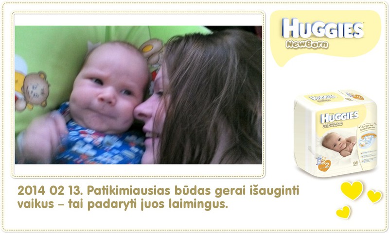 Hubertas auga kartu su Huggies ® Newborn: 54 gyvenimo diena