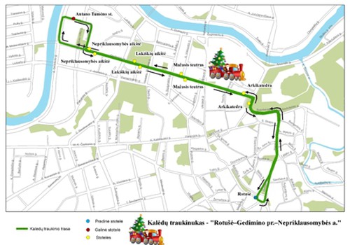 Vilniuje šiandien į gatves išrieda Kalėdų traukinukas