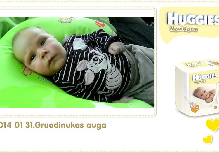 Hubertas auga kartu su Huggies ® Newborn: 41 gyvenimo diena