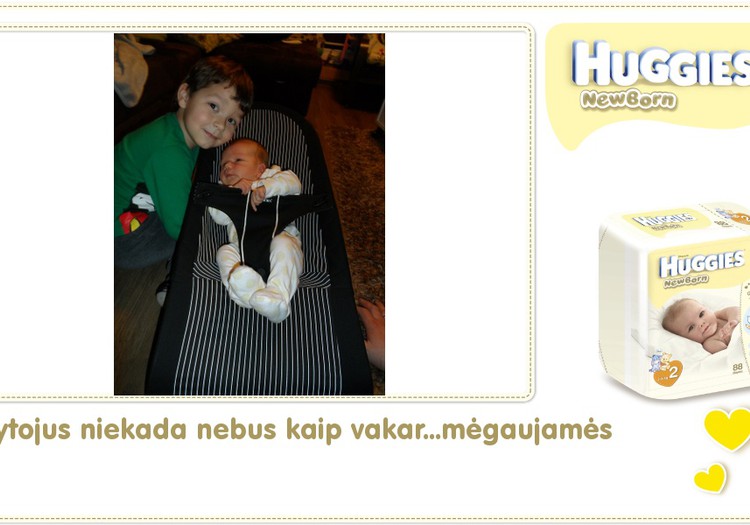 Hubertas auga kartu su Huggies ® Newborn: 8 gyvenimo diena