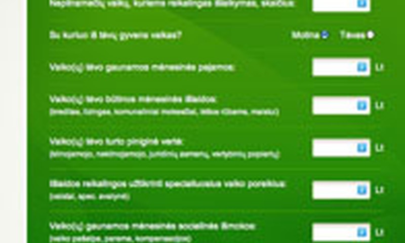 Alimentų skaičiuoklė internete