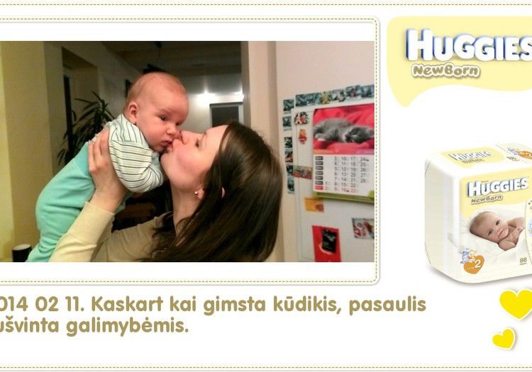 Hubertas auga kartu su Huggies ® Newborn: 52 gyvenimo diena