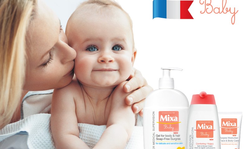 MIXA Baby - švelnios odos priemonės kūdikiams ir mamoms