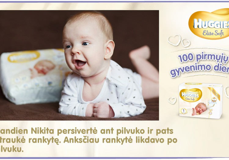 Mažylis auga kartu su Huggies® Elite Soft: 71 diena