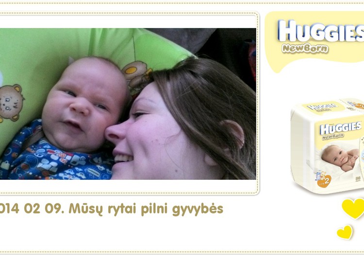 Hubertas auga kartu su Huggies ® Newborn: 50 gyvenimo diena