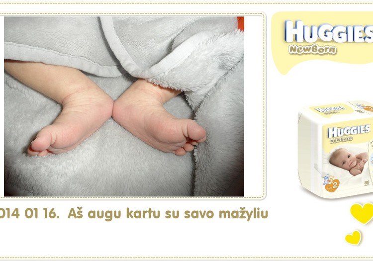 Hubertas auga kartu su Huggies ® Newborn: 28 gyvenimo diena