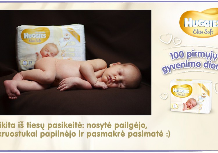 Mažylis auga kartu su Huggies® Elite Soft: 12 diena