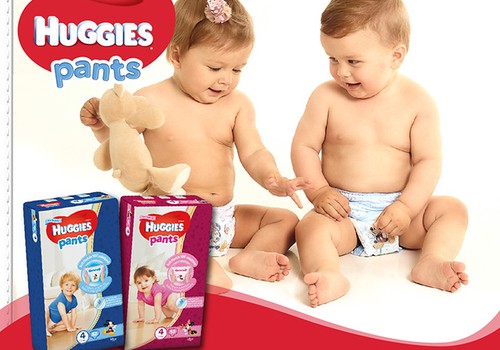 Naujo dizaino sauskelnės-kelnaitės Huggies® Pants - aktyviems mažyliams!