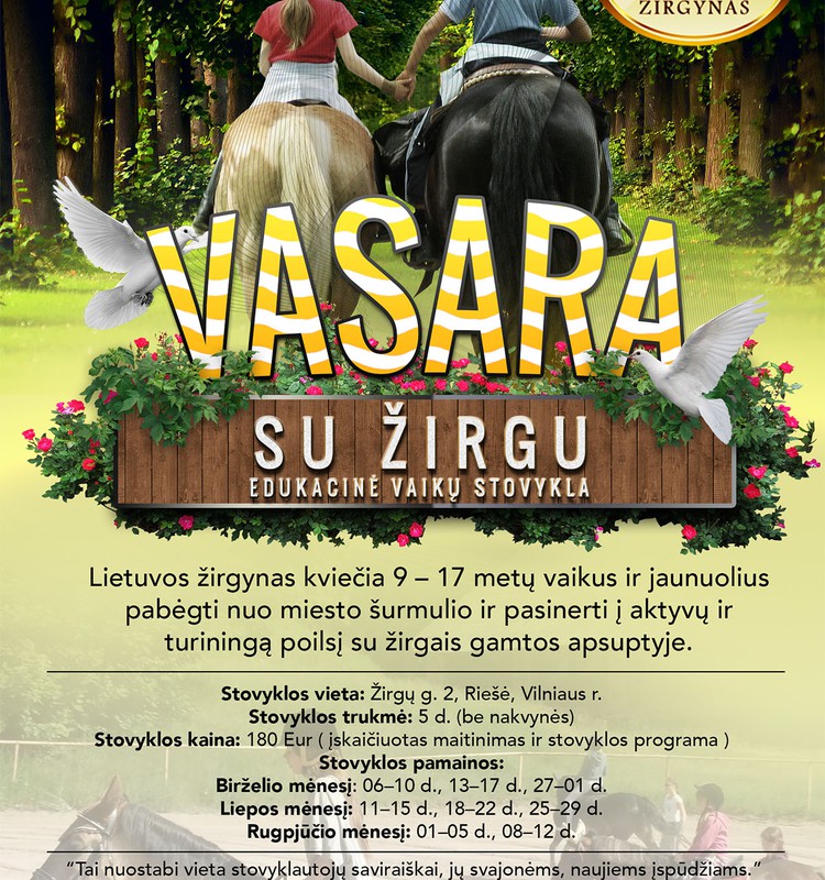 Vaikus kviečia stovykla „Vasara su žirgu“