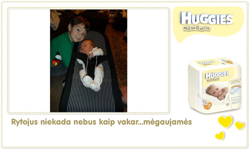 Hubertas auga kartu su Huggies ® Newborn: 8 gyvenimo diena