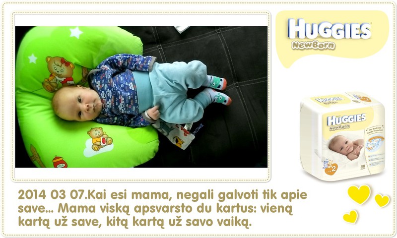 Hubertas auga kartu su Huggies ® Newborn: 76 gyvenimo diena